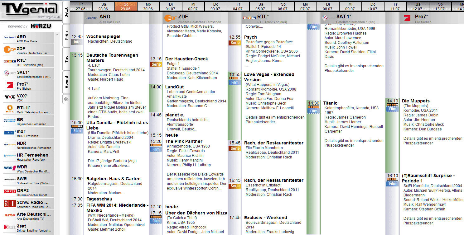 Ihr digitales Online-TV Programm EPG