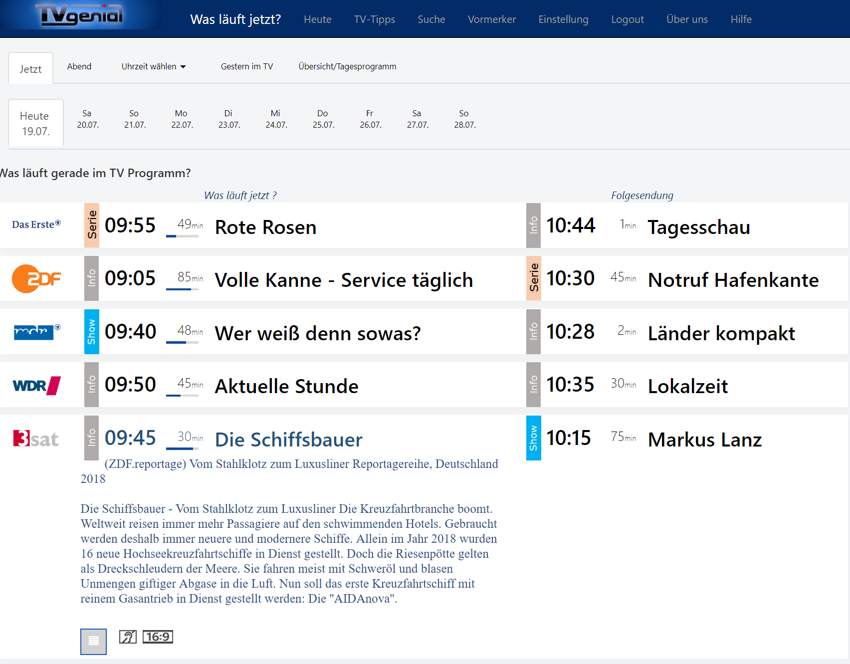 Fernsehzeitung jetzt