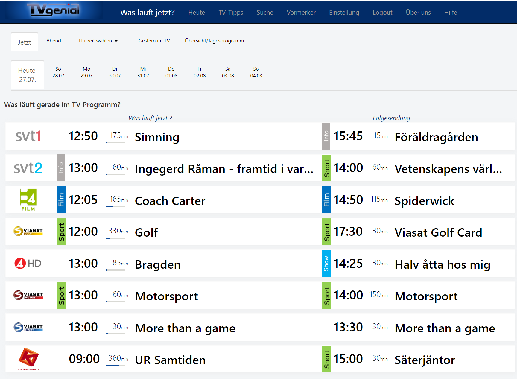 schwedische Sender / swedish tv